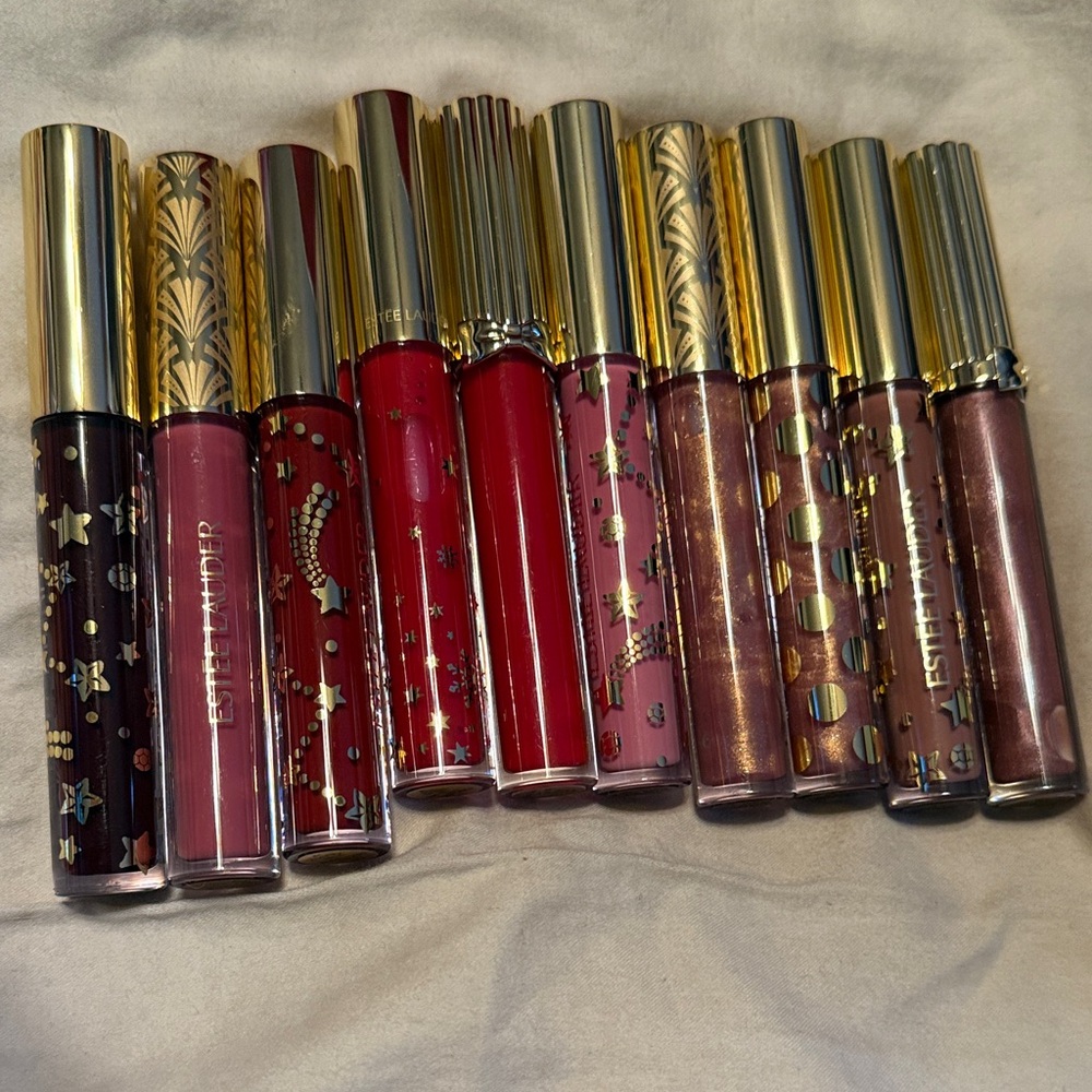 Estee Lauder Lip Gloss Collection - Red, Pink, Brown Hues